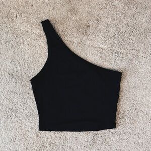 Black one shoulder top